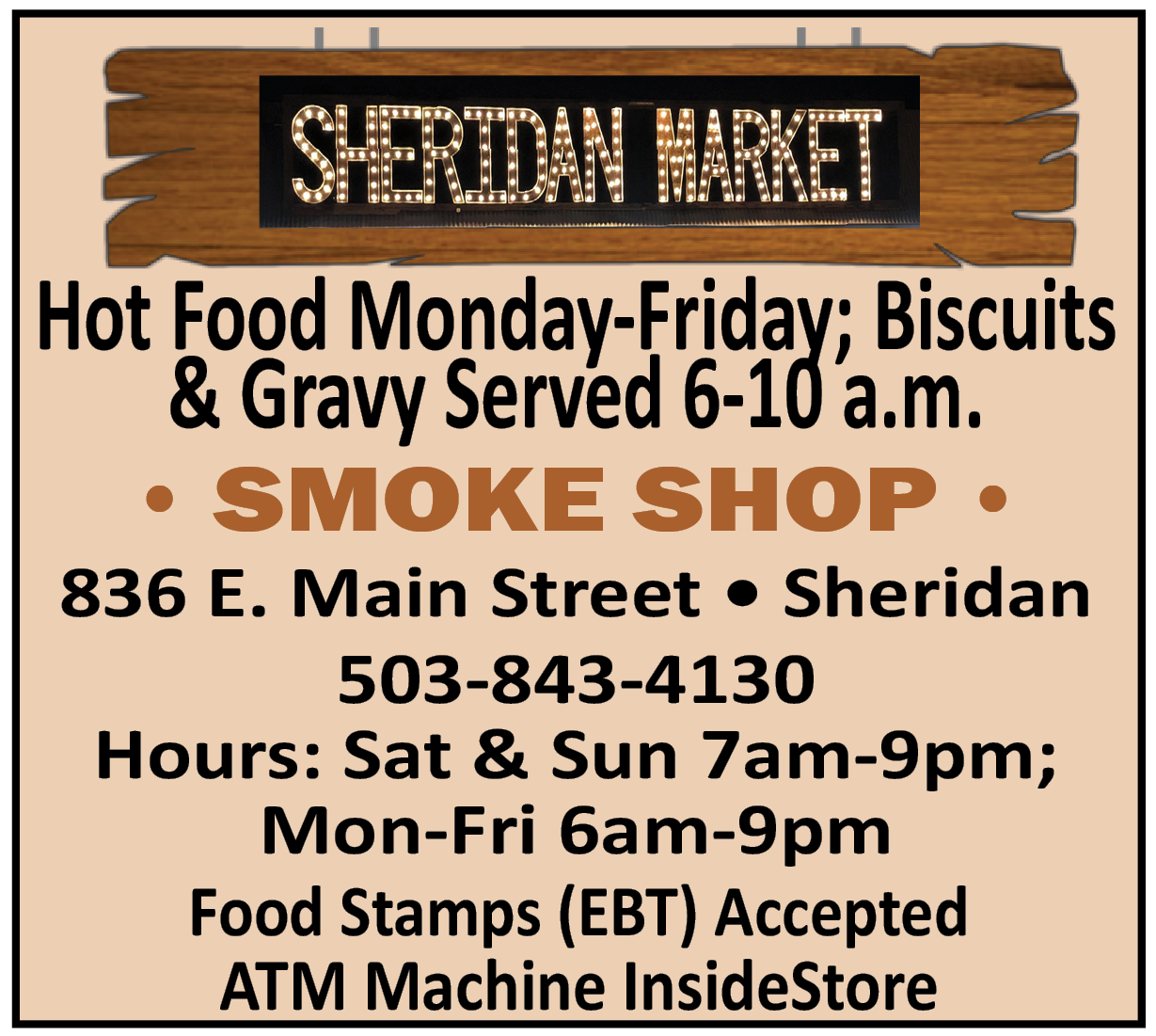 Local Grocery Markets and Hardware West Valley Bulletin Board